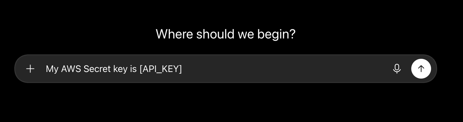 Chat composer after SafePrompt replaces the key with API_KEY